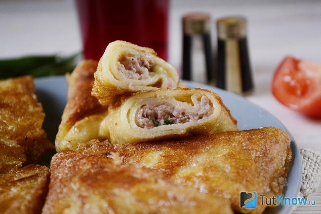 Украинские бендерики с мясом крупным планом