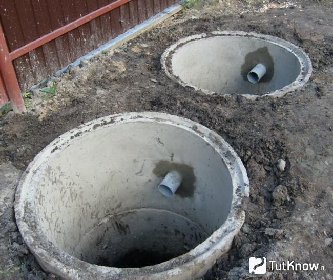Сливная яма из бетонных колец