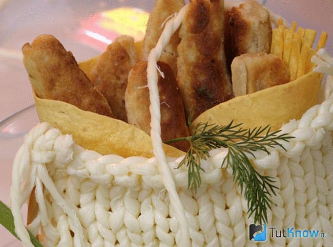 Съедобная корзинка с пирожками