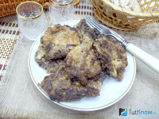 Готовое жареное говяжье сердце