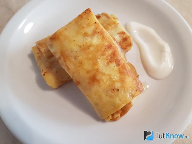 Блины с куриной и грибной начинкой