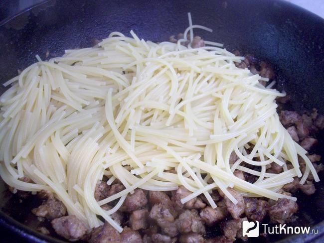 К продуктам добавлены спагетти