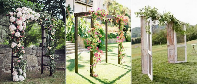 Варианты украшения свадебной арки