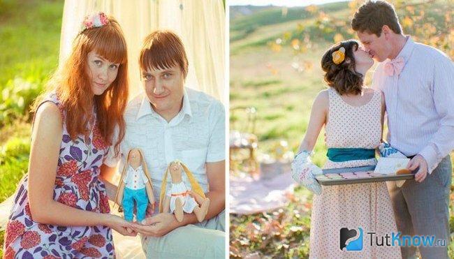 Варианты одежды для мужа и жены на ситцевую свадьбу