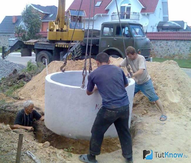 Монтаж выгребной ямы без дна