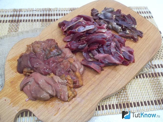 Субпродукты нарезаны кусоками