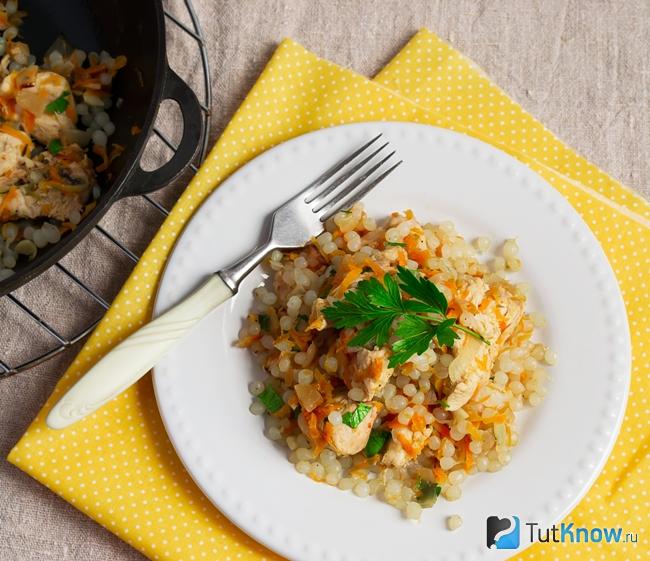 Рис ширатаки с курицей