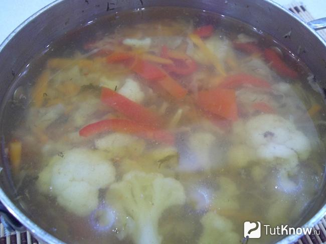 Готовый безуглеводный суп с овощами и субпродуктами