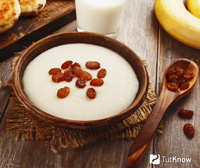 Манная каша с сорговым сахаром