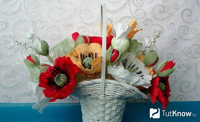 Букет бумажных цветов