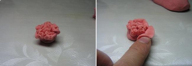 Обклеивание бутона лепестками