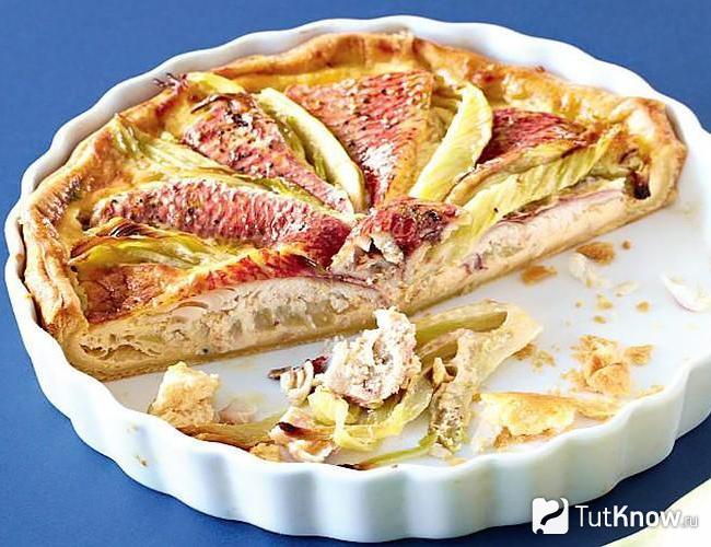 Пирог с барабулькой и фенхелем