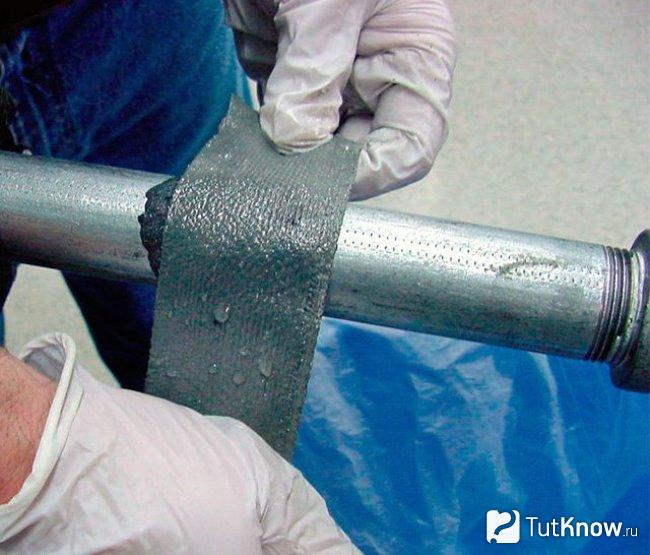 Устранение протечки металлической трубы