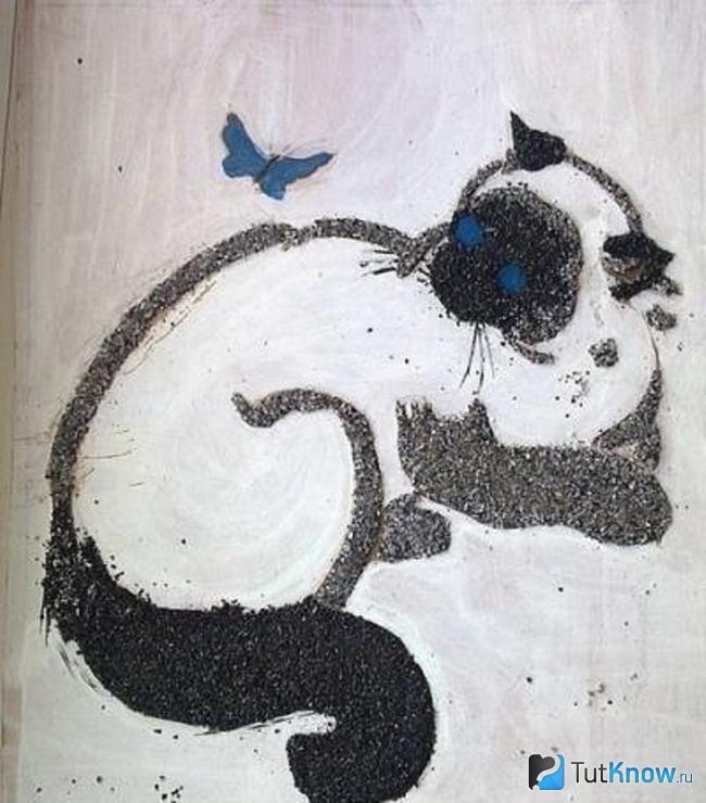 Кот из каменной крошки