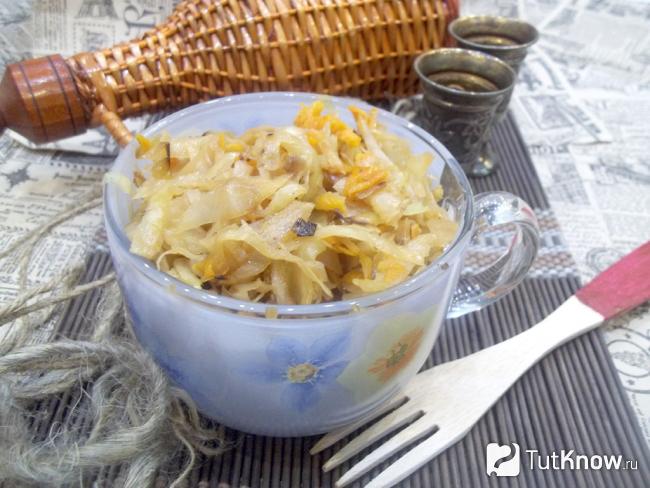 Готовая тушеная молодая капуста для начинки в пироги, пирожки, вареники
