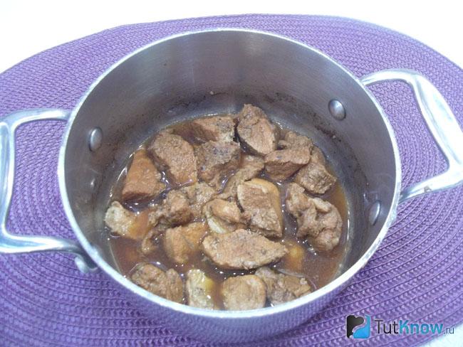 Готовое вареное мясо в собственном соку