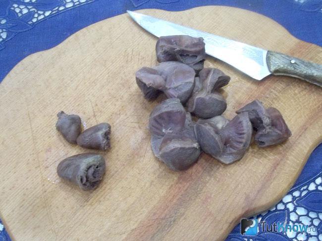 Сердечки и желудки охлаждены