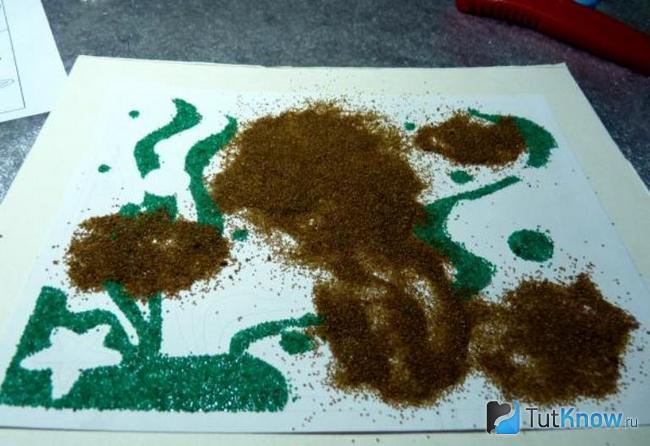 Создание картины из песка