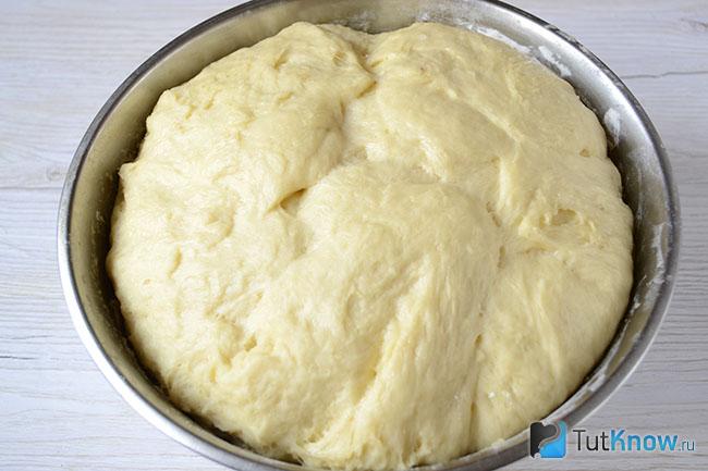 Миска с готовым тестом