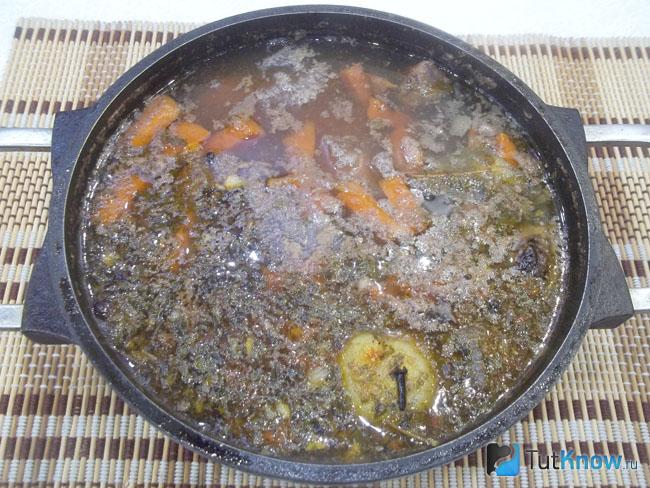 Готовое жаркое из печени и картофеля