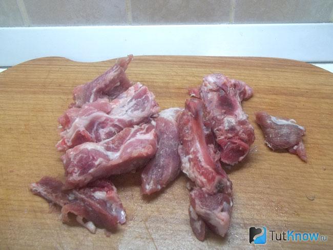 Ребрышки нарезаны по косточкам