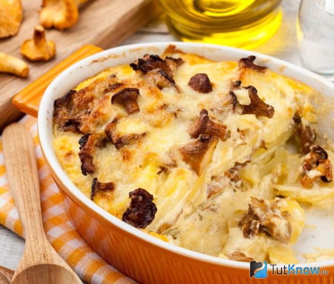 Тартифлет с грибами и куриной грудкой