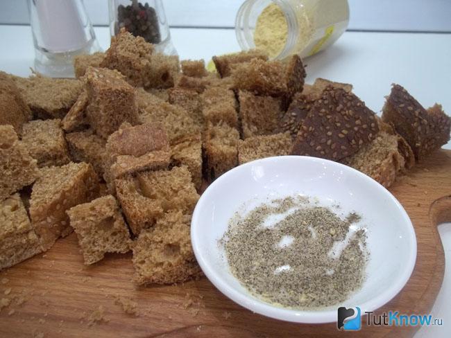 Соль, перец и имбирь перемешаны
