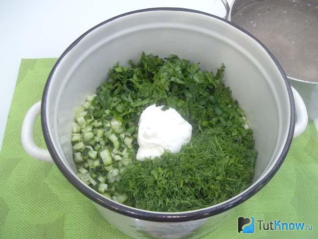 К продуктам добавлена сметана