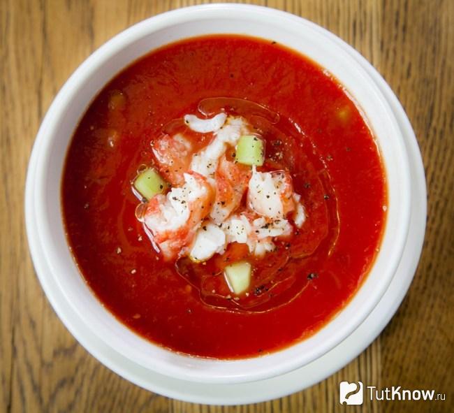 Гаспачо с крабовым мясом
