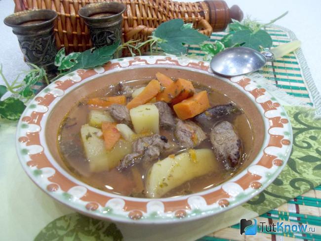 Готовое жаркое из печени и картофеля