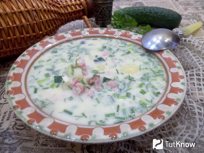 Готовая окрошка с уксусом на воде