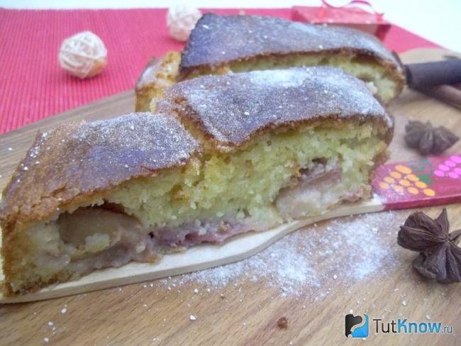 Готовый манник с персиками