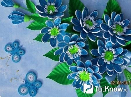 Цветы выполненные по технике квиллинг