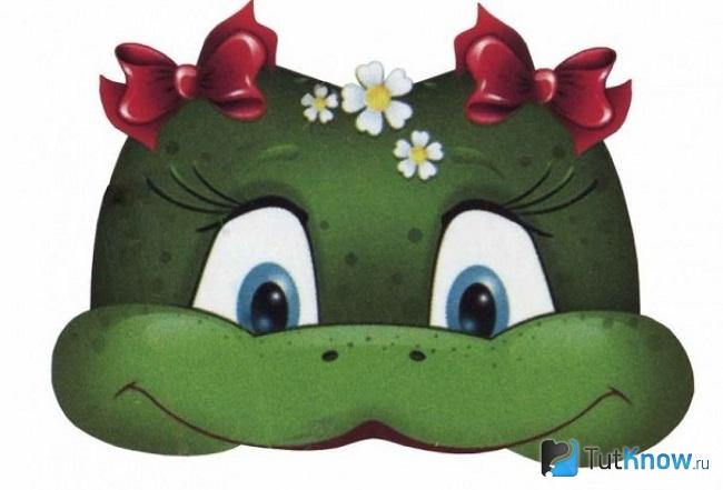 Бумажная маска лягушки