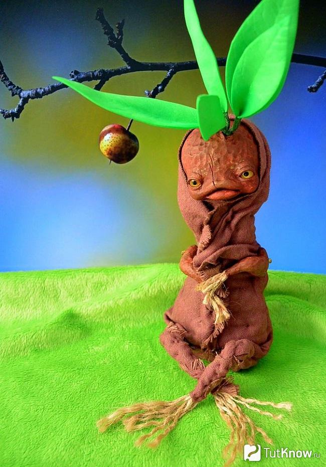 Корень мандрагоры из бросовых материалов