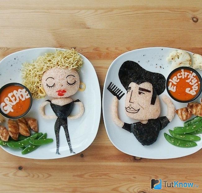 Две тарелки с едой