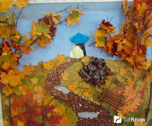 Поделка из кленовых листьев