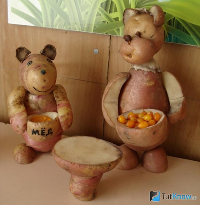Два картофельных медвежонка