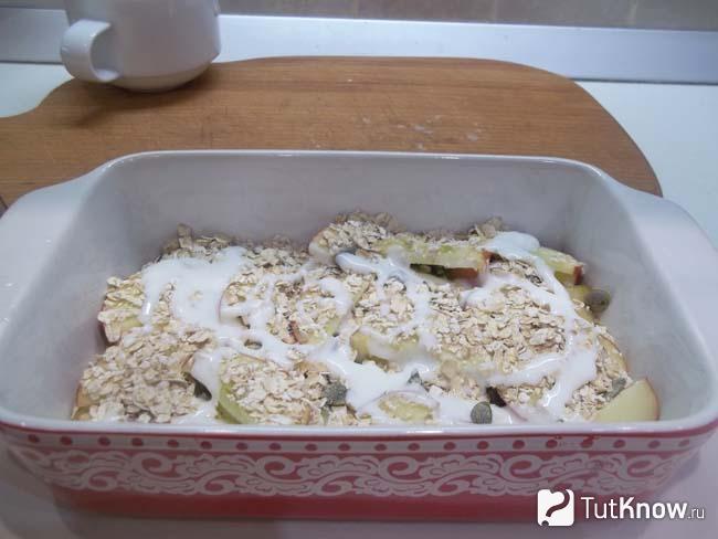 Хлопья политы сливками
