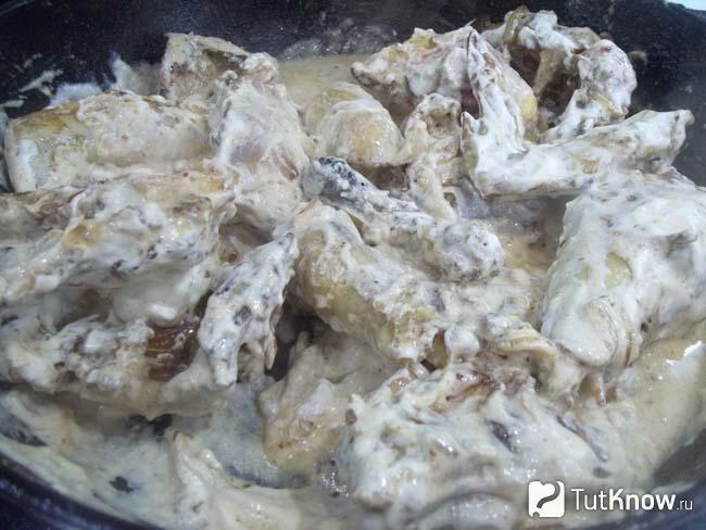 Готовое гедлибже (курица в сметане)