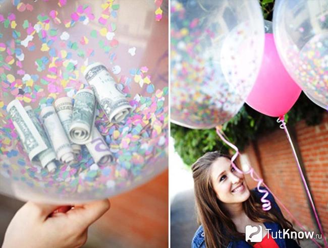 Украшенные воздушные шарики для девушки