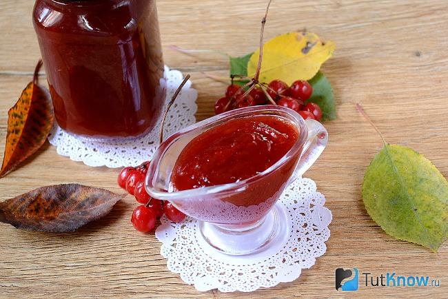 Готовое желе из калины