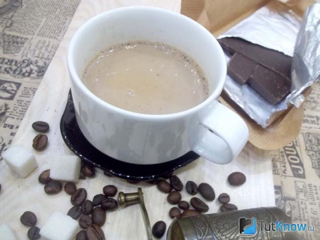 Готовый кофе на молоке в турке без воды