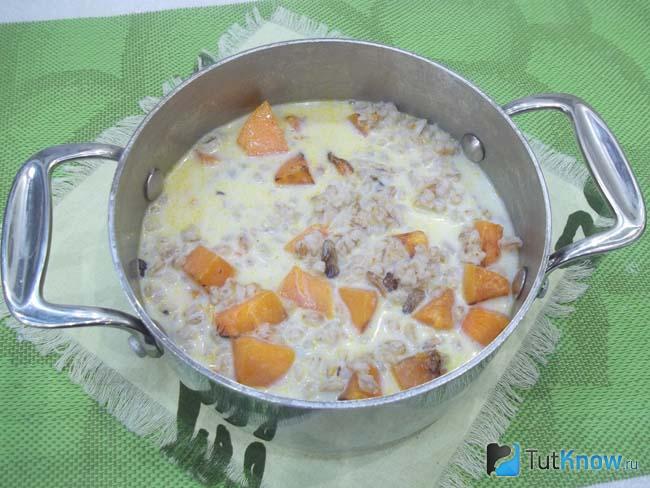 Каша отварена и добавлен мед