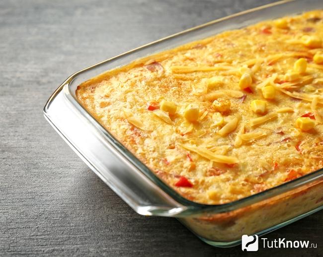Кукурузная запеканка с сыром Манчего