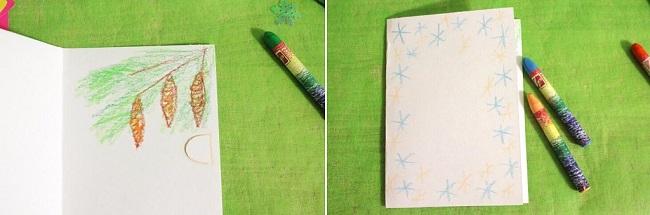 Открытка из зеленого картона