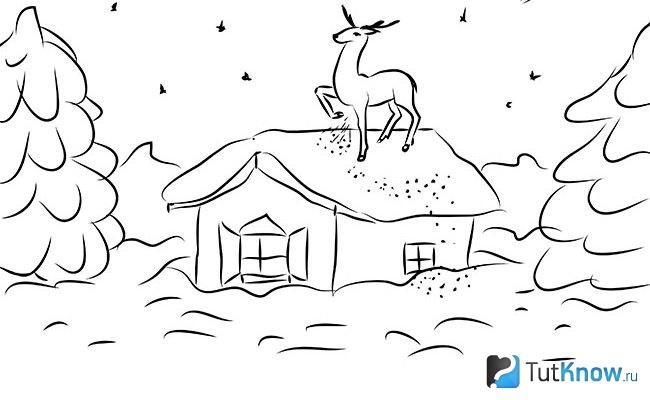 Дорисовываем ёлки к изображению