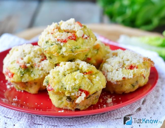 Кабачковые кексы с сыром Блё д’Овернь