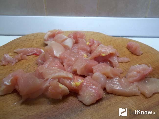 Филе нарезано кусочками