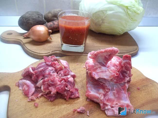 Мясо срезано с кости